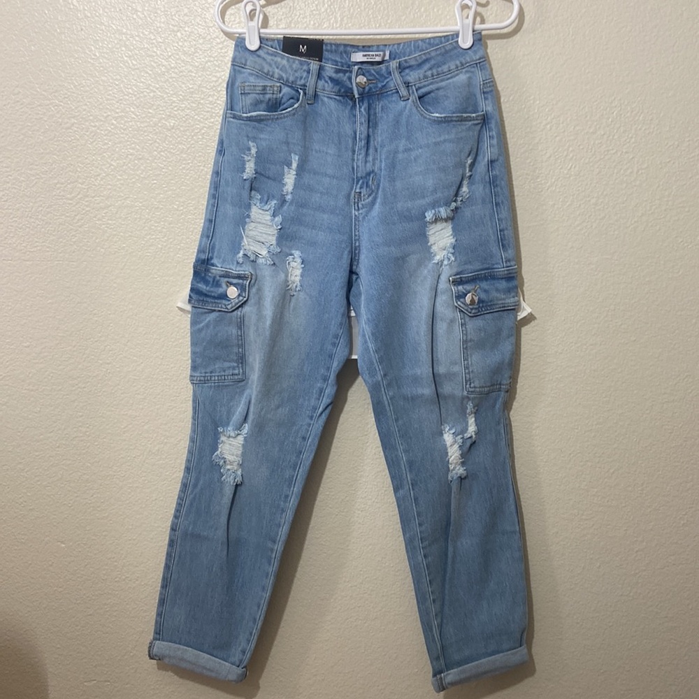 NWT High waist cargo jeans - Picture 3 of 7